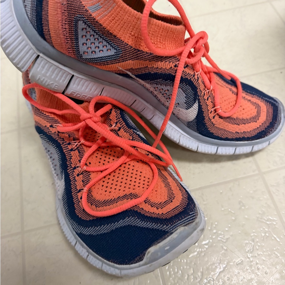 Nike Vibrant Orange and Navy Sneakers